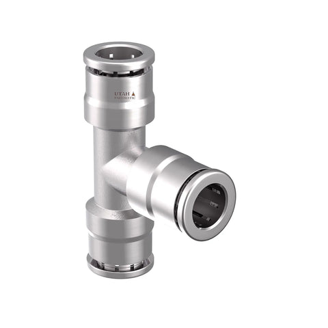 One Quarter Inch Push To Connect Air Line Tee Fittings Brass Five Pack Built Tough For High Pressure Air Systems