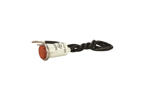Round Indicator Light With Non Replaceable Lamps For Press Fit 0.5 Inch Panel Cutout And 0.5 Inch Mounting Hole Diameter Amber Diamond Lens