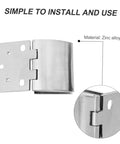 2-pack arc hinge for glass cabinet doors; zinc alloy, silver metal with mounting plate.