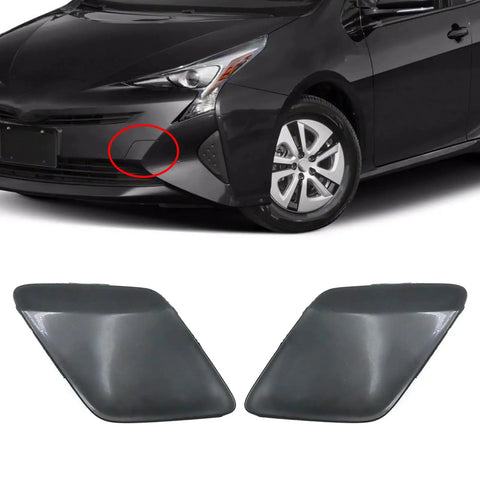 Front Left And Right Bumper Tow Hook Cover Kit For Toyota Prius 2016 2017 2018 2019 Abs Durable Replacement Part Replaces 5212847906 5212747907 Direct Fit Easy Install