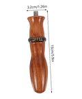 Espresso Portafilter Handle Replacement For Coffee Machines 5.9 Inch Wooden Grip Italian M10 Compatible shown with measurements
