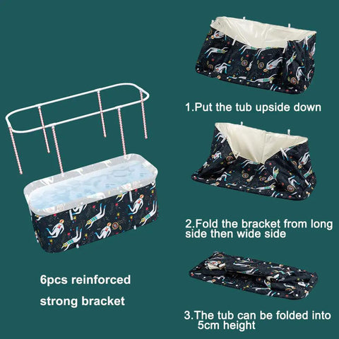 Foldable 47 Inch Bath Tub With Pillow And Bath Seat No Pump Portable Spa Tub For Home Use Insulated With 6 Layers Keeps Heat Longer Sturdy And Stable Everyday