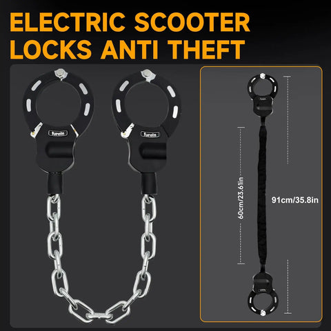 35.8 Inch Heavy Duty Electric Scooter Lock Anti Theft With Secure Bag And 3 Keys High Security For Electric Scooters E Bikes And Motorcycles Built To Resist Cuts And Shocks