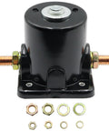 Starter With Relay Replacement For Johnson And Evinrude Outboards 85HP To 140HP showing solenoid relay and nuts