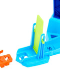 Close-up of snap track adapters on Hot Wheels Corkscrew Loop Track Set With 1:64 Scale Die Cast Car Flip And Jump Stunts Speed