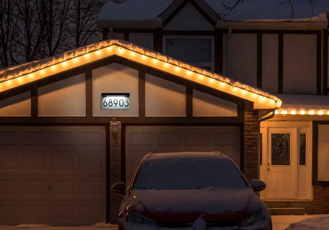 Solar Powered Address Plaque For Home With House Numbers Outdoor LED Sign Waterproof 6000K Daylight White Auto On At Night No Fuss Install No Wiring Energy Saving Exterior Address Marker