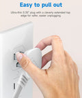 Flat Plug Extension Cord 1 Ft White 90 Degree Right Angle No Block Outlets Low Profile Wall Friendly Space Saving 3 Prong Indoor Grounded Small Power Cord 16 AWG 13A 1625W Pack Of 3, hand unplugging