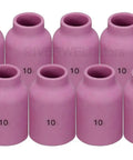 Pack of 10 TIG Gas Lens Alumina Ceramic Cup 53N88 10 Large Diameter Five Eighths Inch for Welding Torch