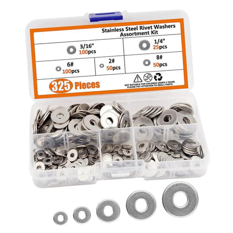 Top Shelf Real Deal 325 Piece Stainless Steel Flat Washer Set With Assorted 1/4 Inch Lock Washers Kit For Smooth Automotive And Industrial Bolt Fastening Applications Today