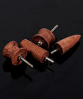 Premium Rosewood Leather Craft Set Includes Pointed Burnisher Slicker And Dremel Bits For Clean Edge Work Heavy Duty Finishing Gear showing various burnishers.