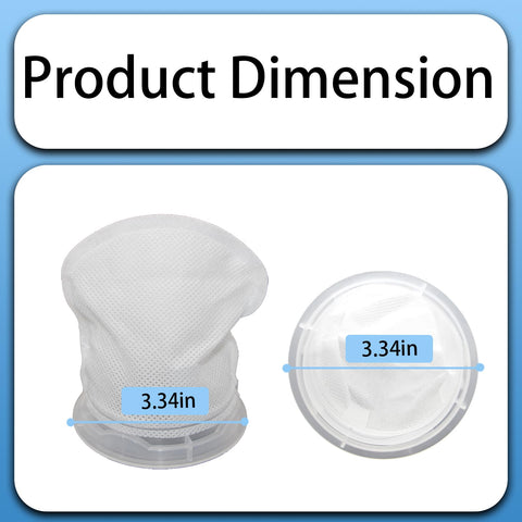 3204E Filter Replacement dimensions for Bissell FeatherWeight 3106 Series, shown as 3.34 inches diameter.