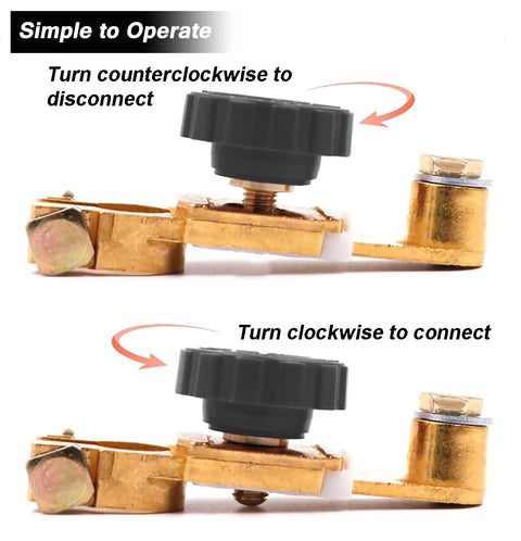 Beefy Top Post Battery Disconnect Switch 12V 125A Quick Disconnect For Cars Trucks Marine RV And Electrical Equipment brass construction