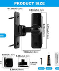 Two Pack Barn Door Lock Latches 90 Degree And 180 Degree Flip Design with dimensions for privacy and security use