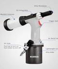 Heavy Duty Pneumatic Air Rivet Gun And Hydraulic Riveter With Self Suction Auto Feed For One Handed Operation and detailed view of features.