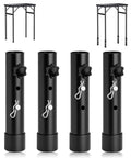 Heavy Duty 4 Piece Foldable Table Leg Extenders Adjustable Height Riser Kit with two riser extenders and a folding table.