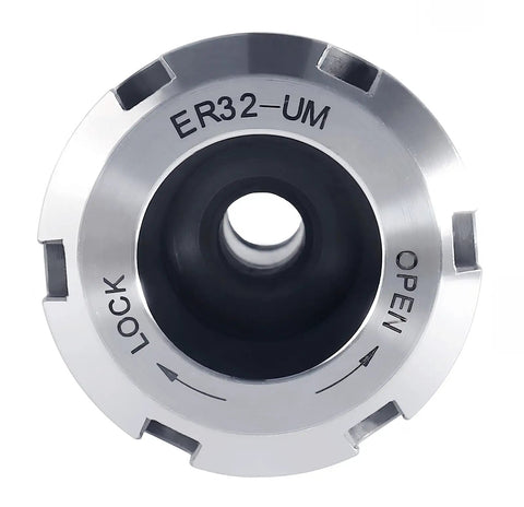 Top view of Rock Solid ER32 Collet Chuck With MT3 Morse Taper Shank, featuring locking mechanism, CNC machine tool pro grade.