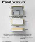 Tough White Hardshell Tech Case Keeps Your Cables Chargers Power Banks And Digital Stash Tight So You Can Just Tote It In Your Satchel Without Dropping Any Dope Gear On The Go dimensions and design details displayed.