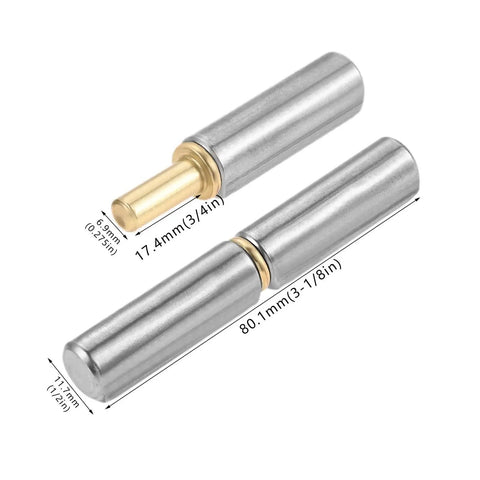 12 Pack Barrel Hinges 12x80mm For Swing Doors Gates And Windows Carbon Steel Build Detachable Pin Welding Mount