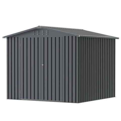8x8 Ft Outdoor Storage Shed With Upgraded Metal Frame And Lockable Doors Weatherproof Garden Tool Shed For Backyard Patio And Lawn And Garden