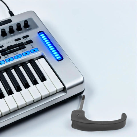 Ergonomic Keyboard Stand Height Adjustment Knob Replacement For Electronic Pianos Heavy Duty Anti Slip Handle Universal Rack Support Smooth Tilt And Elevation Control Quick Install Spare Part on silver keyboard