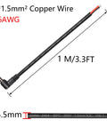 Two Pack DC5521 Power Pigtail Cables 12V 90 Degree 5.5mm X 2.1mm Male Plug To Bare Wire, 16AWG 3Ft length