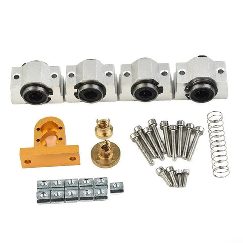 CNC 3018 Pro Upgraded X Axis Kit With Metal Linear Bearings And T8 Screw components on white background.