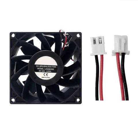 24V Welding Machine Cooling Fan 92X38MM High Airflow Dual Ball Bearing Low Noise Heavy Duty Industrial Grade For Power Supplies And Cabinets 2 Pin 2 Wire Mount Kit Universal Case Fan, black 92x38mm with 2-wire connector