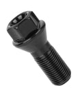 Close-up of a single black steel lug bolt from BMW M14x1.25 Wheel Lug Bolts Set 5 Pack Black Steel Locking Lug Nuts Compatible With F30 F35 F10 F25 X3