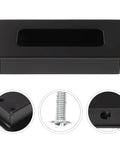 Black Aluminum Hidden Recessed Door Handles 2 Pack Concealed Cabinet Pulls For Furniture Doors And Drawers, detail view.