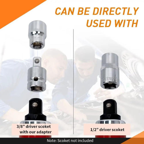 35 Piece Impact Driver Set With One Half Inch And Three Eighth Inch Reversible Bits And Extractor S2 Steel for Rusted Fasteners