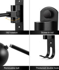 Close-up of Two Pack Wall Mounted Helmet Holder With 180 Degree Rotating Rack showing rotation, screw-in nut, and hooks