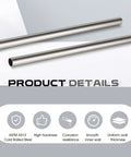 Two Pack Five Eighths Inch Outer Diameter Cold Rolled Steel Tube Seamless Round Tubing For Industrial And Automotive Projects, Twelve Inch Length, One Half Inch Inner Diameter, 0.065 Inch Wall, Built Tough For Any Job displayed with specifications