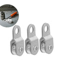Heavy Duty 12 Pack 6mm Rope Guide Pulleys With Swivel Bearings For Lifting And Hoisting Cable Roller Wheels For Load Handling, Outdoor Hanging, Rigging And DIY Projects, silver metal