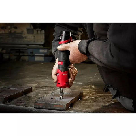 Kickass Brushless Straight Die Grinder. 12-Volt Cordless Lithium Ion Rotary Tool. Variable Speed Control Offers Precise Cuts. Heavy-Duty Inline Design Rock Solid for Body Shops and Metal Fabrication. True Job Site Beast.