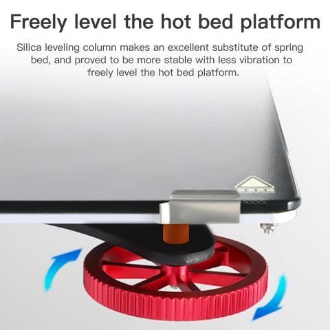Silicone leveling column used with Set Of Four Heavy Duty Silicone Bed Mounts For Ender 3 Printers showcasing stability and vibration control.