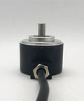 Absolute Rotary Encoder Kit From The TRD-NA Series TRD-NA1024NW front view, industrial-grade, black body with cable
