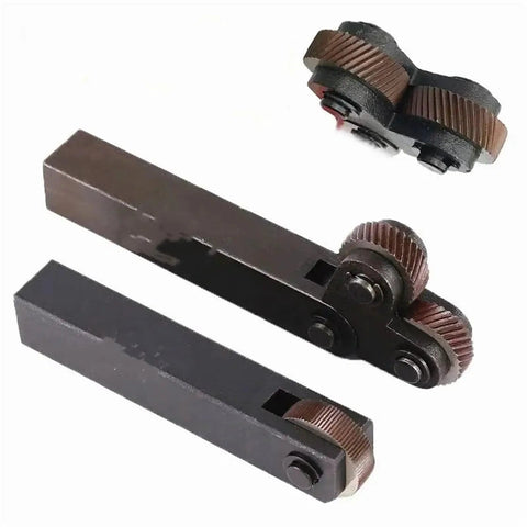 Lathe Knurling Tool Set With Single And Double Wheel, 0.4mm-2mm Linear Pitch Knurls, HSS Steel Head, High Hardness shown in detail