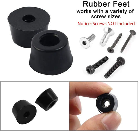 30 Pack Rubber Feet Bumpers For Tables And Chairs, Floor Protectors With Metal Washer, shown with screws, not included