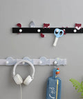 Slick Solid Wood Wall Mount Coat Rack And Key Holder With Smooth Finished Hooks For Hassle Free Entryway Organization Clothes Hats Bags Towel Storage Total Home Setup Vibe Upgrade mounted on wall.