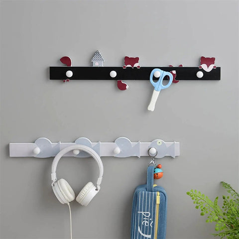 Slick Solid Wood Wall Mount Coat Rack And Key Holder With Smooth Finished Hooks For Hassle Free Entryway Organization Clothes Hats Bags Towel Storage Total Home Setup Vibe Upgrade mounted on wall.