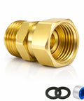 Brass Garden Hose Swivel Connector No Leak Seal Easy Rotate 360 Degree Fit Three Quarter GHT To Prevent Kinks Leaks And Boost Water Flow For Outdoor Yard Use, brass fitting and seals