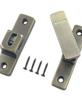 Heavy Duty 90 And 180 Degree Flip Latch Lock Antique Bronze with screws, for sliding barn doors, sheds, gates, cabinets