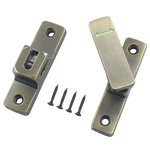 Heavy Duty 90 And 180 Degree Flip Latch Lock Antique Bronze with screws, for sliding barn doors, sheds, gates, cabinets