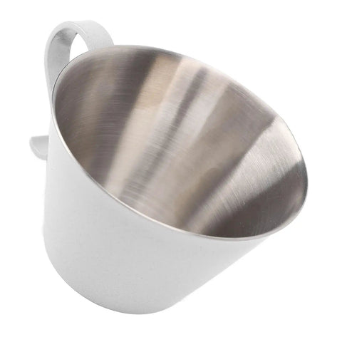 Easy Pour Stainless Steel 100ml Coffee Measuring Cup With V Shaped Spout And Clear Scale For Smooth Milk Frothing, Barista At Home Ready