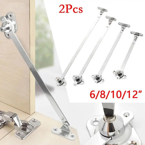 Rock Solid Cabinet Flap Stay Hinge With Down Drop Lid Support And Sliding Rail For Cupboard Doors, Iron And Zinc Alloy, 2 Pack