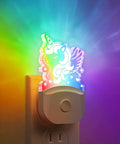2 Pack Kids Night Light With Dusk To Dawn Sensor, unicorn design, 8 color changing LED, plug in, safe ambient glow for children