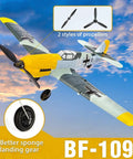 WWII Warbird RC Plane Ready To Fly For Adults And Teens 14 Plus, shown in flight with propeller options and sponge landing gear
