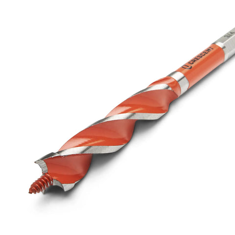 Heavy Duty Wood Auger Drill Bit, 7.5 Inch Long, Three Quarter Inch Diameter, Triple Sharpened High Speed Steel, Deep Flutes For Fast Chip Evacuation