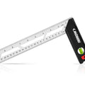 Rock Solid 10 Inch Try Square With Beefy Stainless Steel Blade delivering dead on accuracy on a workbench.