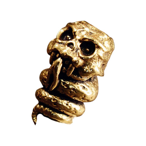 All New Vintage Copper Keychain Charm With 8mm Antique Brass Rings, unique skull design for tough outdoor gear.